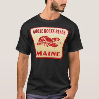 Goose Rocks Beach Maine Retro  Badge Tan T-Shirt