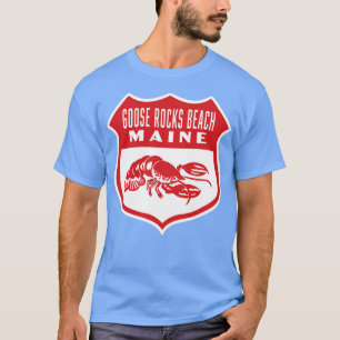 Goose Rocks Beach Maine Retro Shield Red T-Shirt