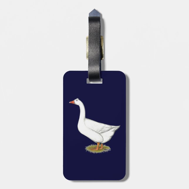 Goose Roman Tufted Luggage Tag (Back Vertical)