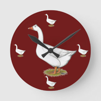 Goose Roman Tufted Round Clock