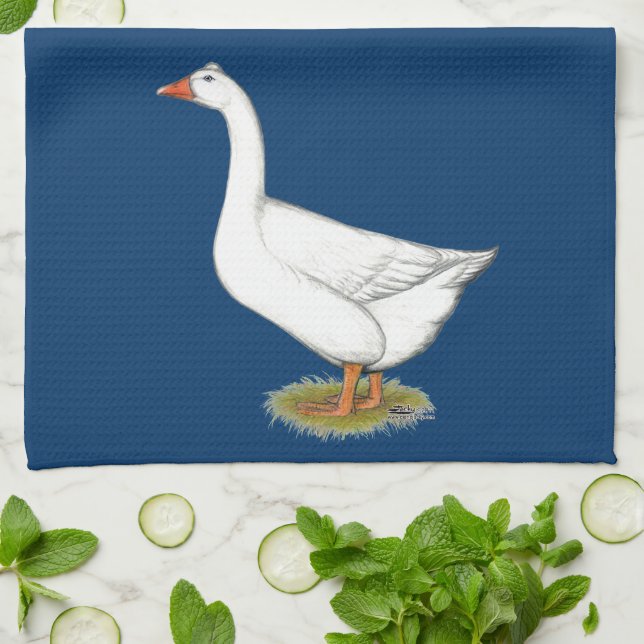 Goose Roman Tufted Tea Towel (Folded)