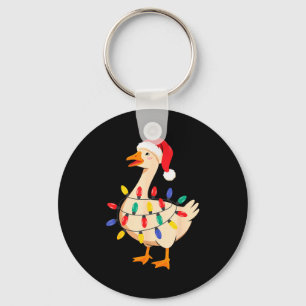 Goose Santa Hat Funny Christmas Lights Xmas Tree M Key Ring