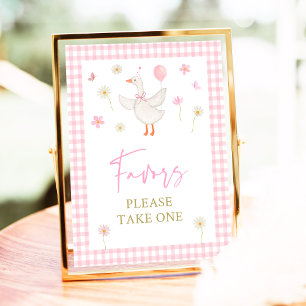 Goose Spring Pink Daisy Birthday Favour Sign
