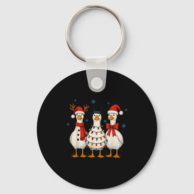 Goose Squad Christmas Light Reindeer Crew Xmas Mat Key Ring (Front)