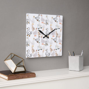 goose square wall clock