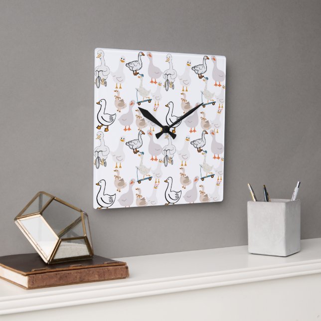 goose  square wall clock (Office)