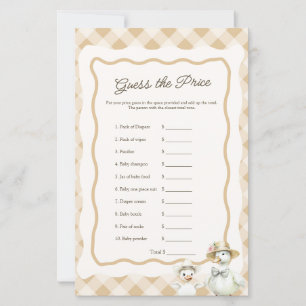 Goose Theme Plaid Price is Right Baby Shower Game