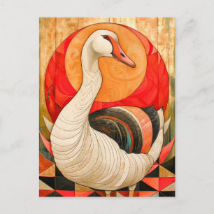 Goose Totem – Protective Art Deco Spirit Postcard