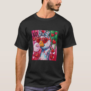 Goose Valentine's Cute Heart Silly Design T-Shirt
