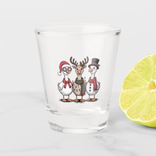 Goose Wearing Santa Hat Christmas Goose Lovers Shot Glass