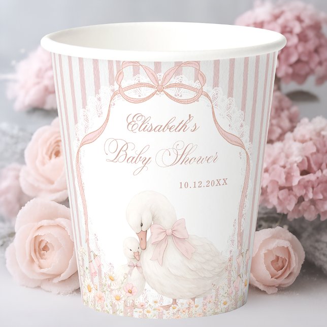 Goose Wildflower Lace Baby Shower Paper Cups (Creator Uploaded)