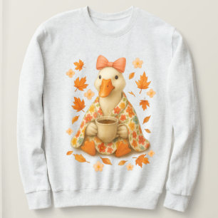 Goose with Coffee & Blanket  ,  Fall Vibes Cosy  Sweatshirt