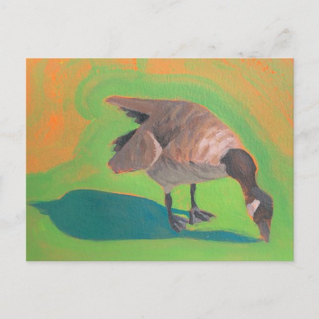 Goose with green and orange Postcard (Front)