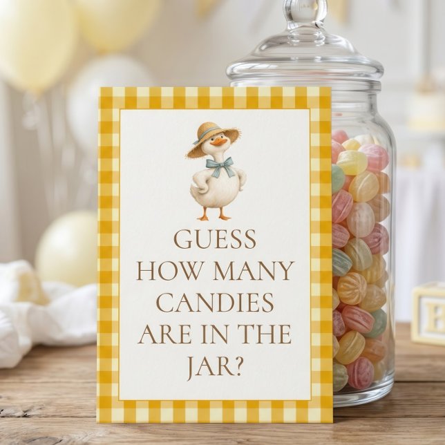 Goose Yellow Gingham How Many Shower Game Card (Creator Uploaded)