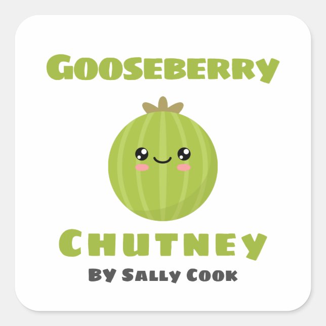Gooseberry chutney square sticker (Front)
