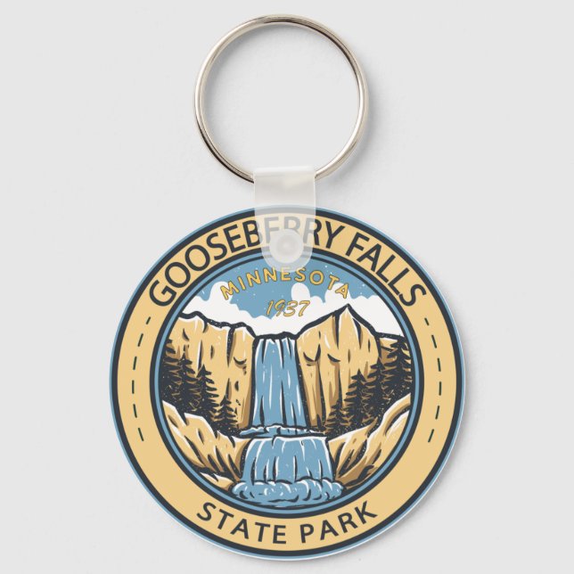 Gooseberry Falls State Park Minnesota Badge Key Ring (Front)