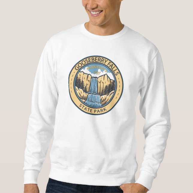 Gooseberry Falls State Park Minnesota Badge Sweatshirt (Front)