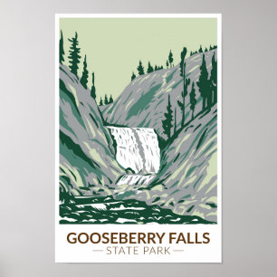 Gooseberry Falls State Park Minnesota Vintage Poster