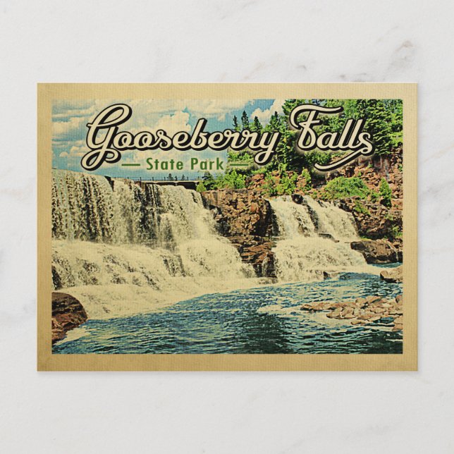 Gooseberry Falls State Park Vintage Travel Postcard (Front)
