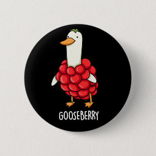 Gooseberry Funny Berry Pun Dark BG 6 Cm Round Badge