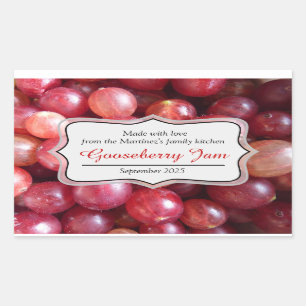 Gooseberry jam preserve red label sticker