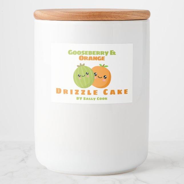 Gooseberry & orange drizzle cake food label (Front)