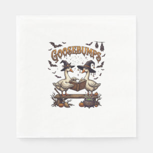 Goosebumps Halloween Geese Witch Hats Magic Book_1 Napkin