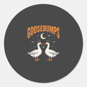 Goosebumps Halloween Witch Geese Vector Design Classic Round Sticker