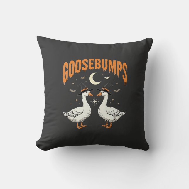 Goosebumps Halloween Witch Geese Vector Design Cushion (Front)