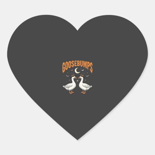 Goosebumps Halloween Witch Geese Vector Design Heart Sticker (Front)