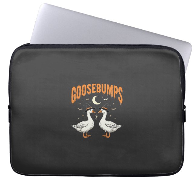 Goosebumps Halloween Witch Geese Vector Design Laptop Sleeve (Front)