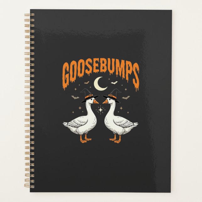 Goosebumps Halloween Witch Geese Vector Design Planner (Front)