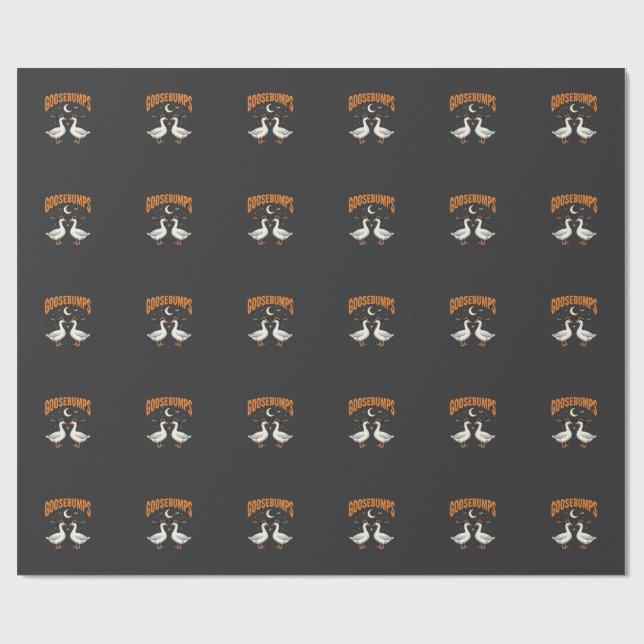 Goosebumps Halloween Witch Geese Vector Design Wrapping Paper (Flat)