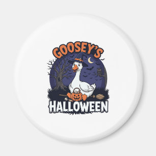 Gooseys Halloween Goose Witch Hat Pumpkin_1 Magnet