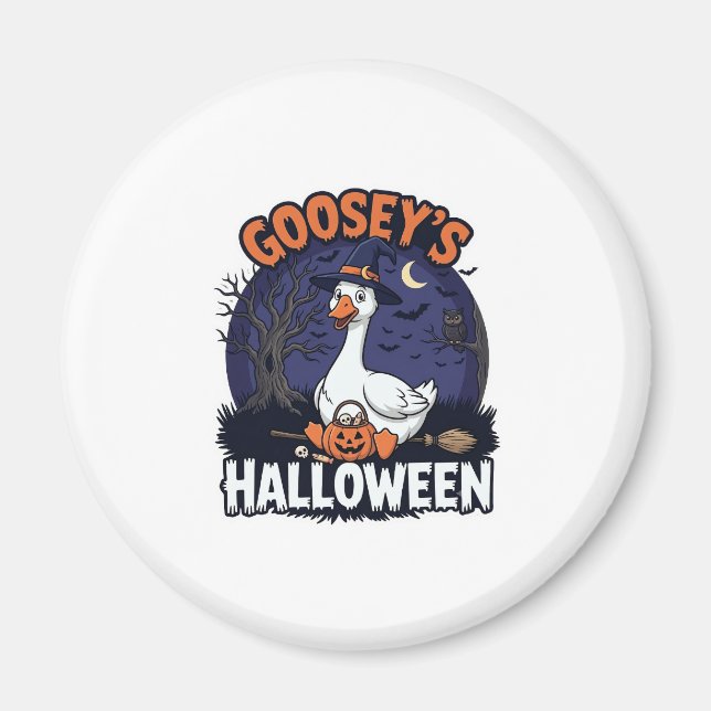 Gooseys Halloween Goose Witch Hat Pumpkin_1 Magnet (Front)
