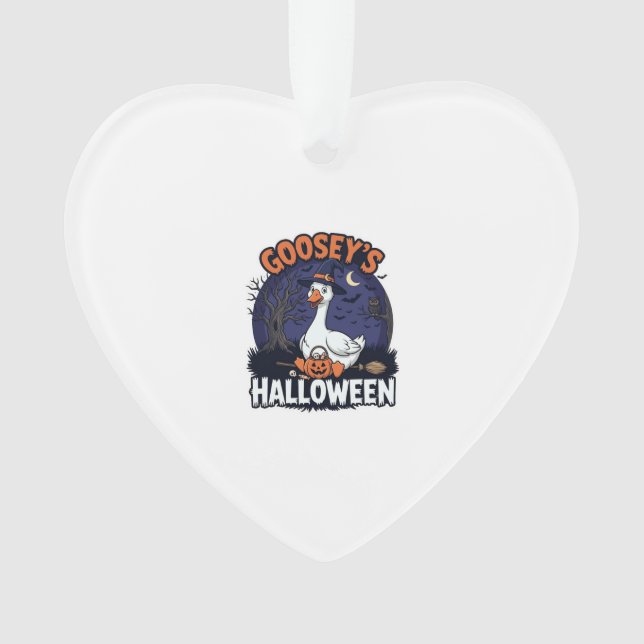 Gooseys Halloween Goose Witch Hat Pumpkin_1 Ornament (Front)