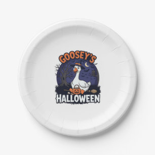 Gooseys Halloween Goose Witch Hat Pumpkin_1 Paper Plate