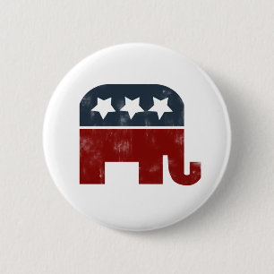 GOP elephant logo 6 Cm Round Badge