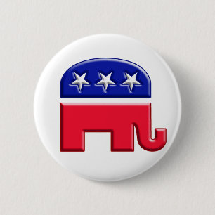GOP Elephant Logo 6 Cm Round Badge