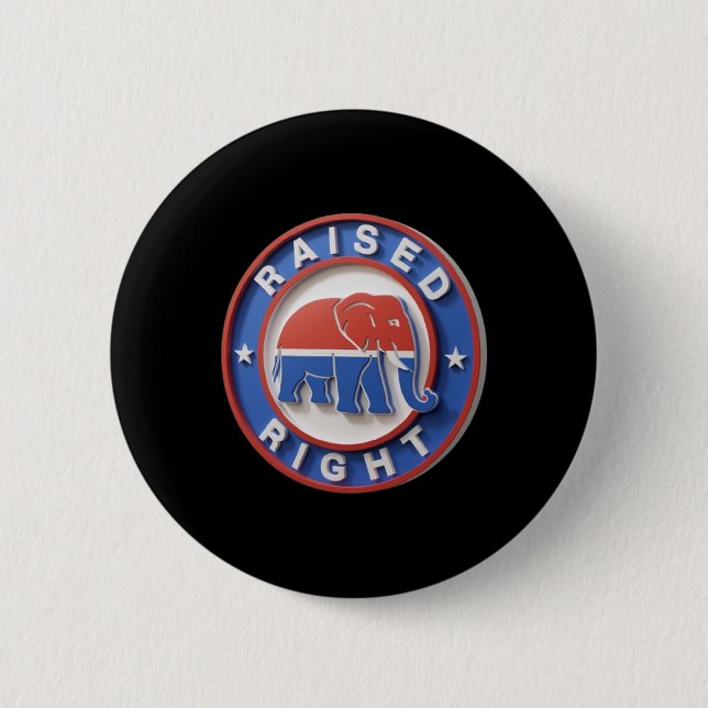 Gop Elephant Marches Proudly Raised Right Legacy  6 Cm Round Badge (Front)