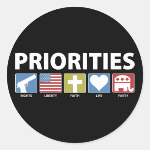 GOP Priorities Classic Round Sticker