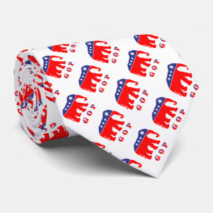 GOP - Red, White & Blue Elephant Tie