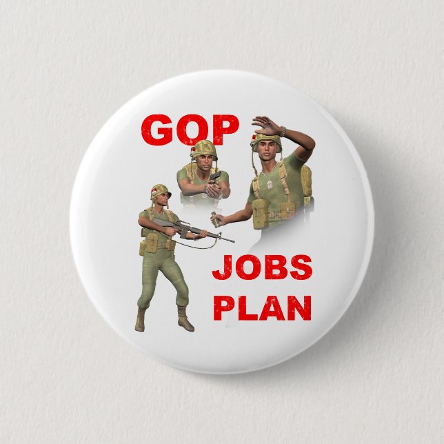 GOP, Republicans, Jobs Plan 6 Cm Round Badge (Front)