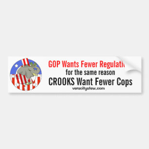GOP Wants Fewer Regulations Bumper Sticker