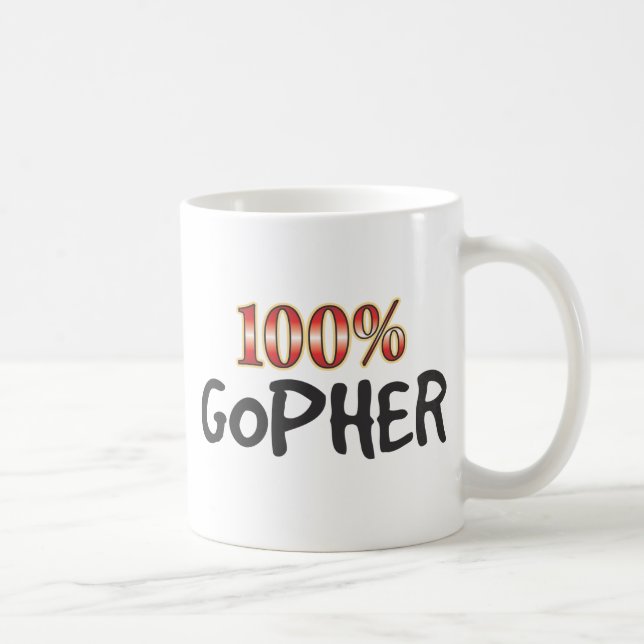 Gopher 100 Percent Coffee Mug (Right)