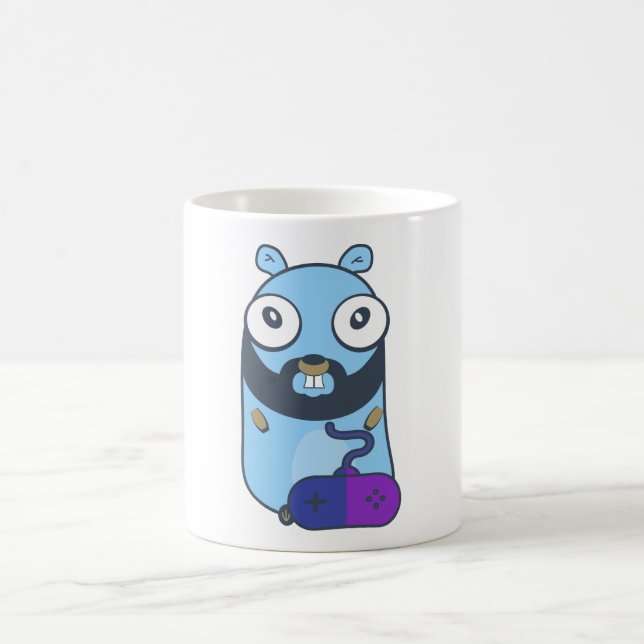 Gopher gamer. Golang Coffee Mug (Center)