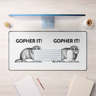 Gopher It Funny Gopher Pun Desk Mat