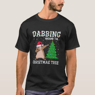 Gopher Santa Hat Dabbing Around the Christmas Tree T-Shirt