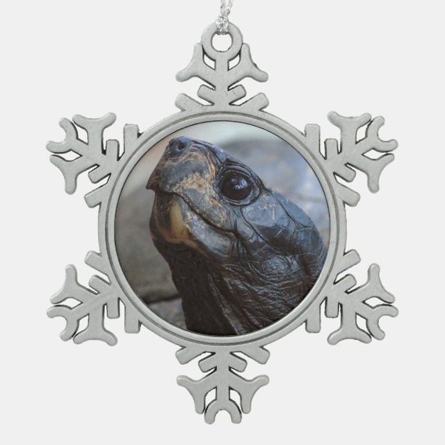 gopher tortoise snowflake pewter christmas ornament (Front)