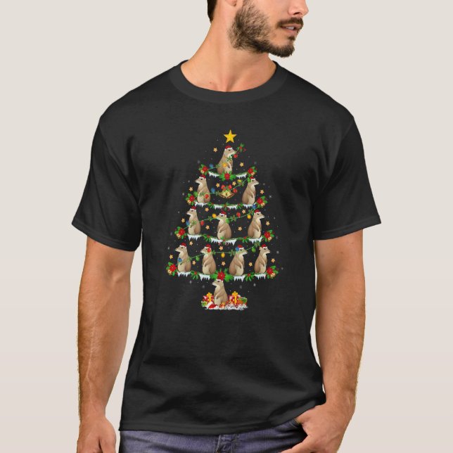 Gopher  Xmas Lights Gopher Christmas Tree T-Shirt (Front)